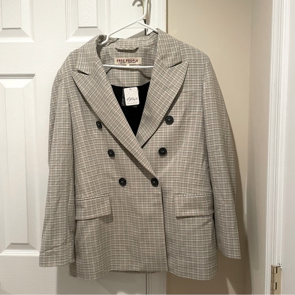 NWT Free People Cali Plaid Blazer - Picture 5 of 12